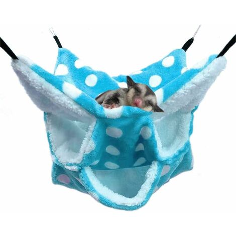 Hamac pour petit animal domestique - Triple couche de sucre - Accessoire de cage pour hamster - Lit confortable pour petits animaux
