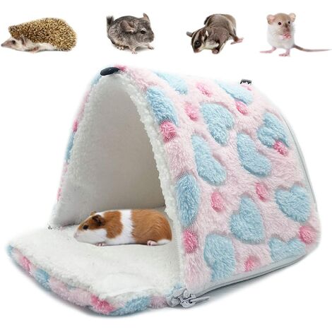 Hamac pour Petit Animal hamac pour Petits Animaux Maison chaleureuse pour Lapin Hamster Chinchilla Cochon d'Inde Rose S