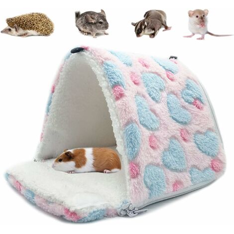 Hamac pour Petit Animal hamac pour Petits Animaux Maison chaleureuse pour Lapin Hamster Chinchilla Cochon d'Inde Rose S