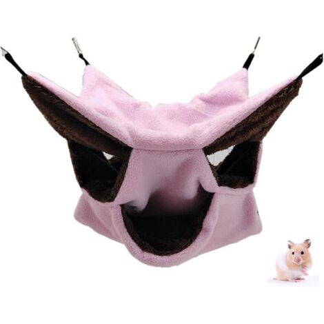 Hamac pour petits animaux - Doux et chaud - Hamster suspendu à 3 couches - Pour cochon d'Inde, hamster, furet, perroquet, cage