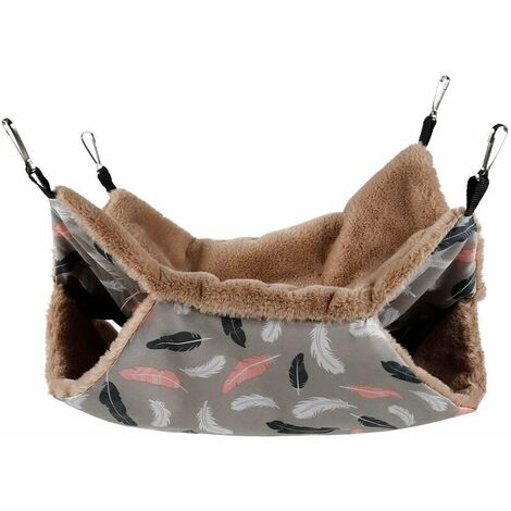 Hamac pour Petits Animaux, Lit Suspendu à Couchette, Hamac pour Animaux de Compagnie, Hamac Doux à Double Couche pour Chinchilla, Perroquet, Sucre, Rat, Hamster, Rat, Jouer, Dormir (34 34 CM)