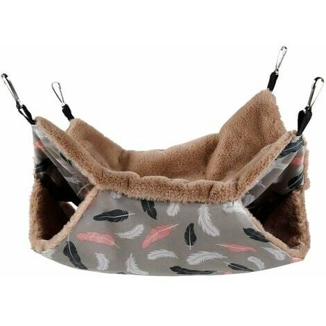 Hamac pour Petits Animaux, Lit Suspendu à Couchette, Hamac pour Animaux de Compagnie, Hamac Doux à Double Couche pour Chinchilla, Perroquet, Sucre, Rat, Hamster, Rat, Jouer, Dormir (34 34 CM)