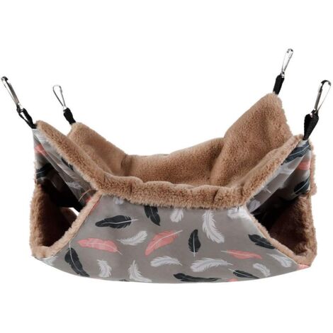 Hamac pour Petits Animaux, Lit Suspendu à Couchette, Hamac pour Animaux de Compagnie, Hamac Doux à Double Couche pour Chinchilla, Perroquet, Sucre, Rat, Hamster, Rat, Jouer, Dormir (34 x 34 CM)-Fei Yu
