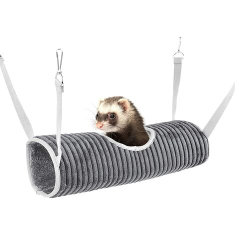 Hamac pour Petits Animaux Lit Tunnel pour Cochon d'Inde Tunnel de Suspension pour Hamster Lit Hamac Furet Lit Suspendu pour Rats Jouets pour Tunnel et Tube pour Animaux de Compagnie Tunnel de Cachette