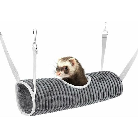 Hamac pour Petits Animaux Lit Tunnel pour Cochon d'Inde Tunnel de Suspension pour Hamster Lit Hamac Furet Lit Suspendu pour Rats Jouets pour Tunnel et Tube pour Animaux de Compagnie Tunnel de Cachette
