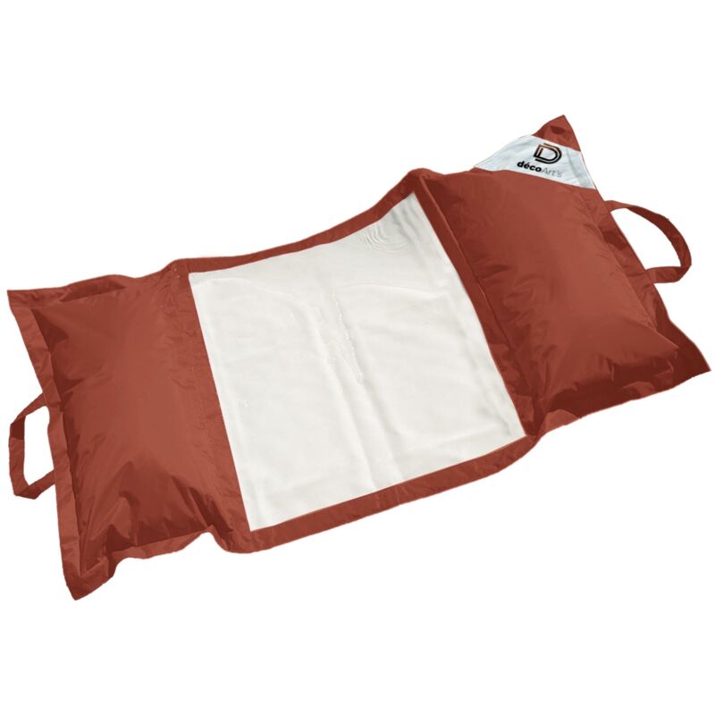 Deco Arts - Pouf piscine en Polyester 170x90 cm Terracotta