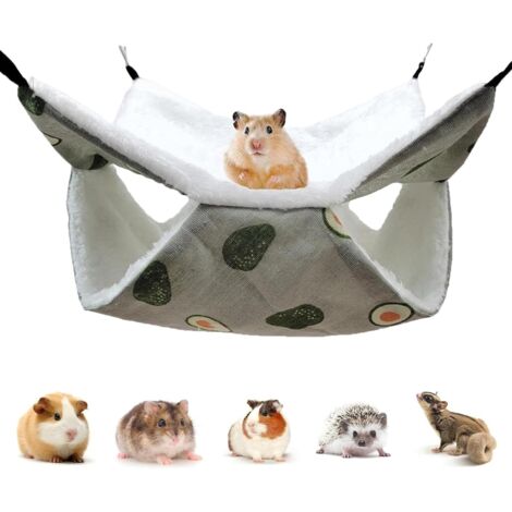 hamac pour rongeurs 34 x 34 cm en velours double couche antidérapant pour cochon d'inde, lapin, hamster et furet