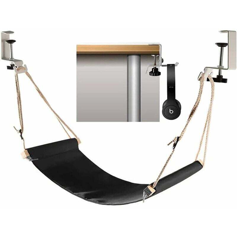 Hamac Repose pieds, Réglage hamac de pied pour Pieds au Bureau, support de casque inclus Réglable Portable Parfait pour Soulager Vos Pieds