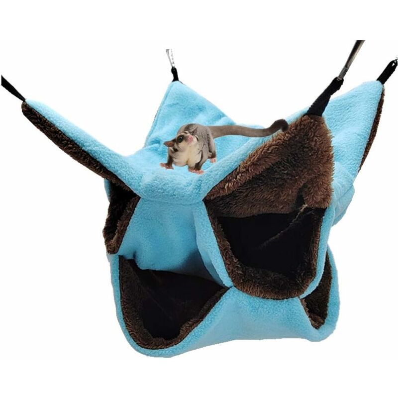 Abcrital - Hamac Rongeur Hamster Lit Suspendu Couchage Furet Nid Confortable avec 3 Couches de Labyrinthe Géométrique pour Petits Animaux Rat Hamster
