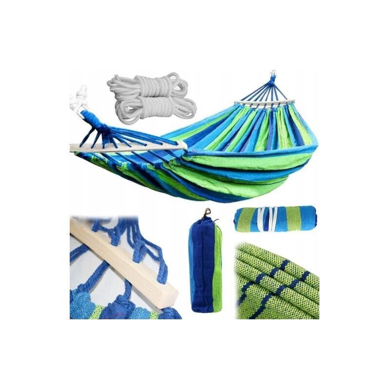 HAMAC SOLIDE 2 PERSONNES XXXL 260x80 COUVERTURE 240KG