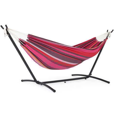 Hamac sur Pied,avec Support,double extérieur, Avec Sac de Transport Portable, pour Balcons, terrasses ,Rouge - Mondeer