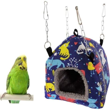 Hamac Suspendu en Peluche pour Perruches, Cockatiels, Conures, Inséparables, Hamsters, Gerbilles, Rats, Chinchillas et Écureuils – Taille M