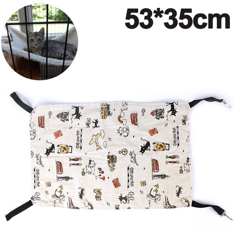 Hamac Suspendu Pour Chat, Hamac Pour Animal Domestique Pour Cage, Lit Réglable Pour Chat Deux Côtés Confortable/Étanche Pour Dormir Pour Chats, Petits Chiens, Lapins Ou Autres Petits Animaux.