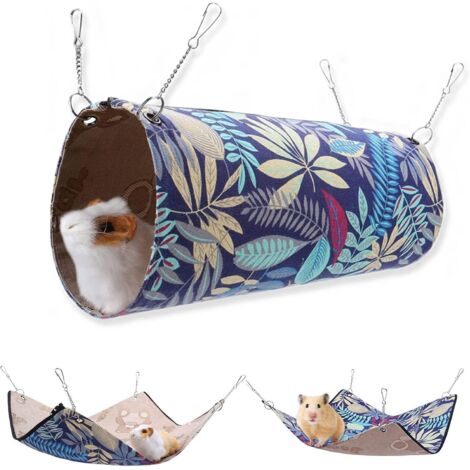 hamac suspendu pour petit animal cage 45,7 cm avec 4 crochets métalliques tissu toile et soie glacée