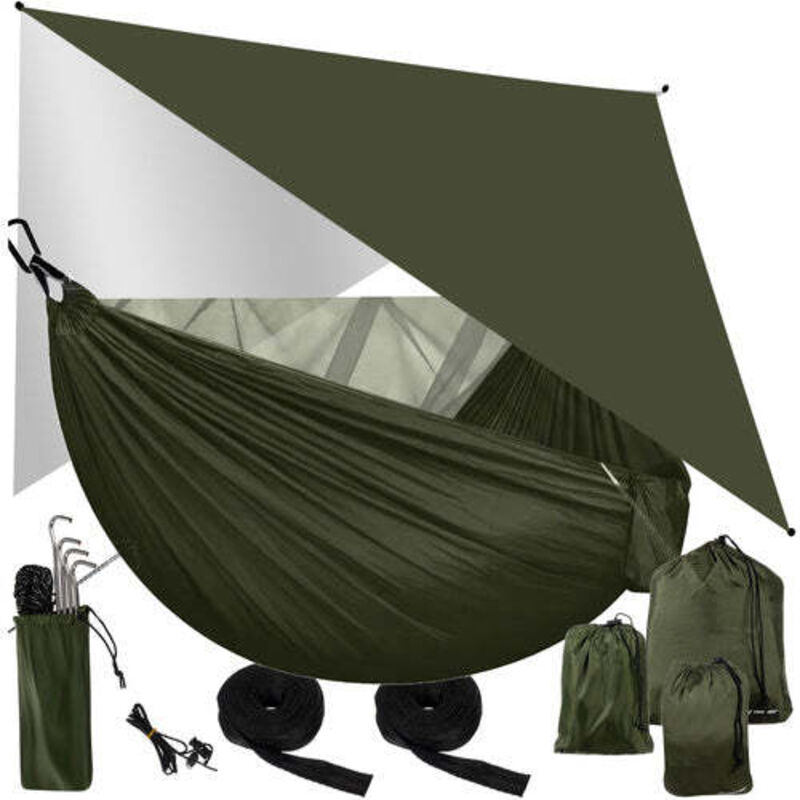 Hamac touristique avec bache et moustiquaire 260x140 cm