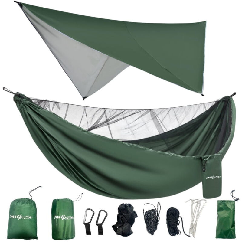 Hamac touristique avec moustiquaire + bâche portable - ensemble
