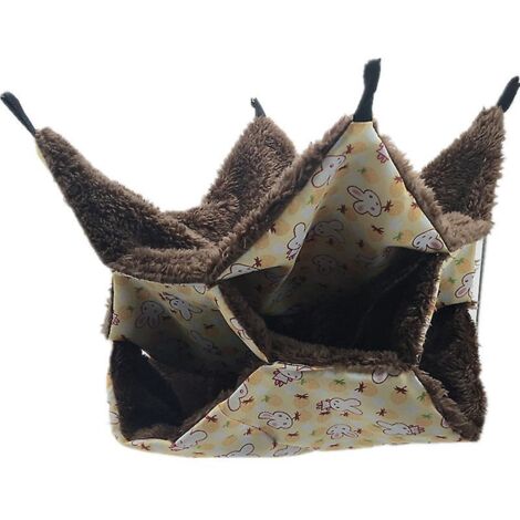 Hamac triple pour petits animaux - Accessoire de couchage confortable pour cochons d'Inde, furets et autres.