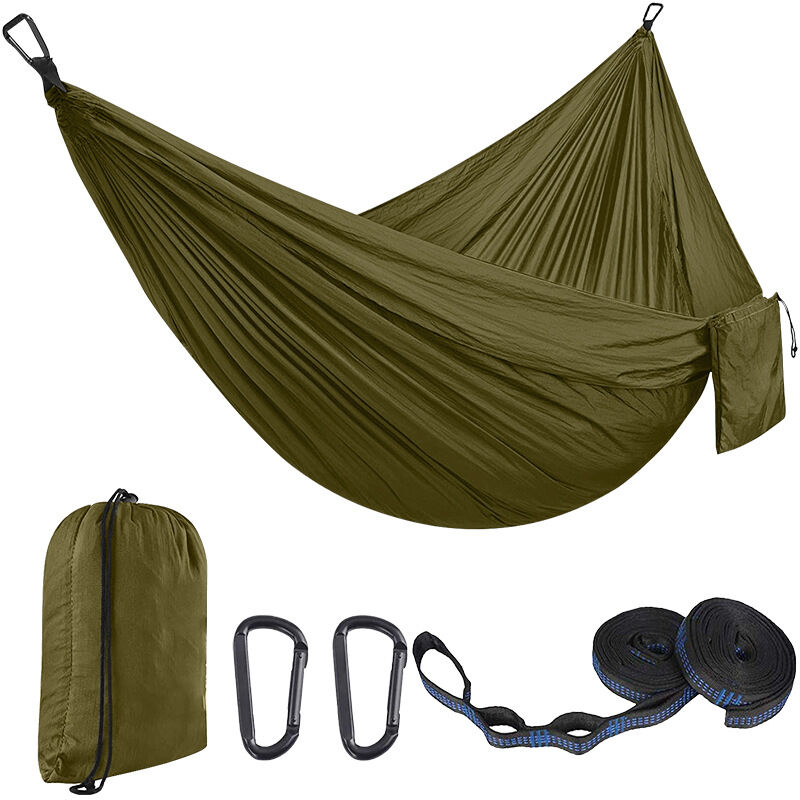 Shining House - Hamac Ultra-léger de Voyage Camping 200 kg Capacité de Charge,(270 x 140 cm) Nylon à Parachute 2 x Mousquetons de qualités, 2 x