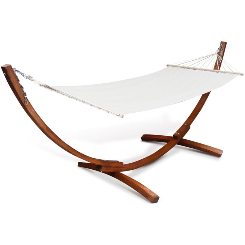 Hamac xl avec support bois et toile écrue