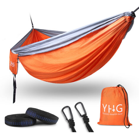 Hamac YHG 300x200 cm en orange - Grand hamac de jardin résistant