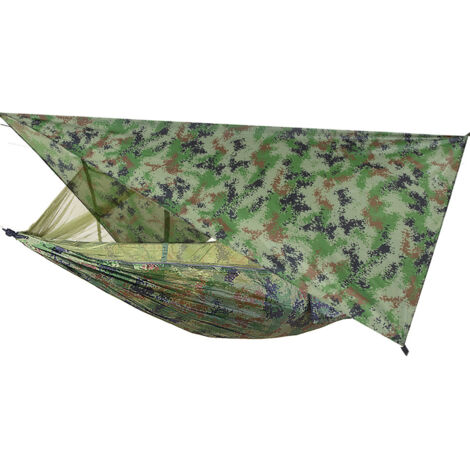 Hamaca a prueba de mosquitos LIFCAUSAL con lona impermeable y parasol para acampar, hacer senderismo y la playa.