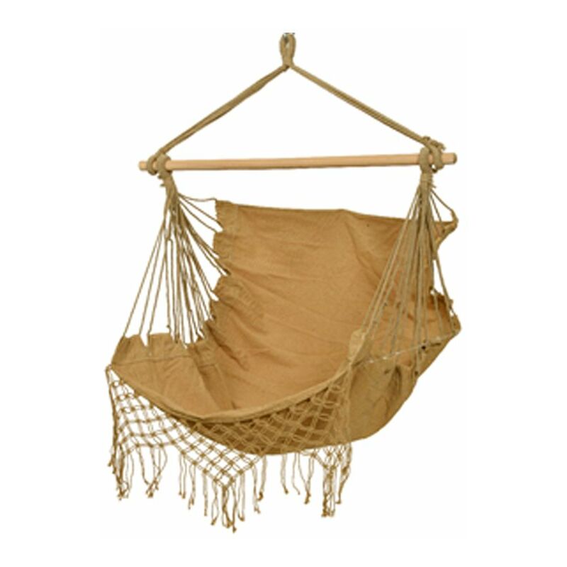 

Kaemingk - Hamaca con asiento de tela beige colgante