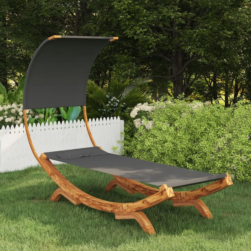 

Hamaca con dosel madera curvada gris antracita 100x216x162cm