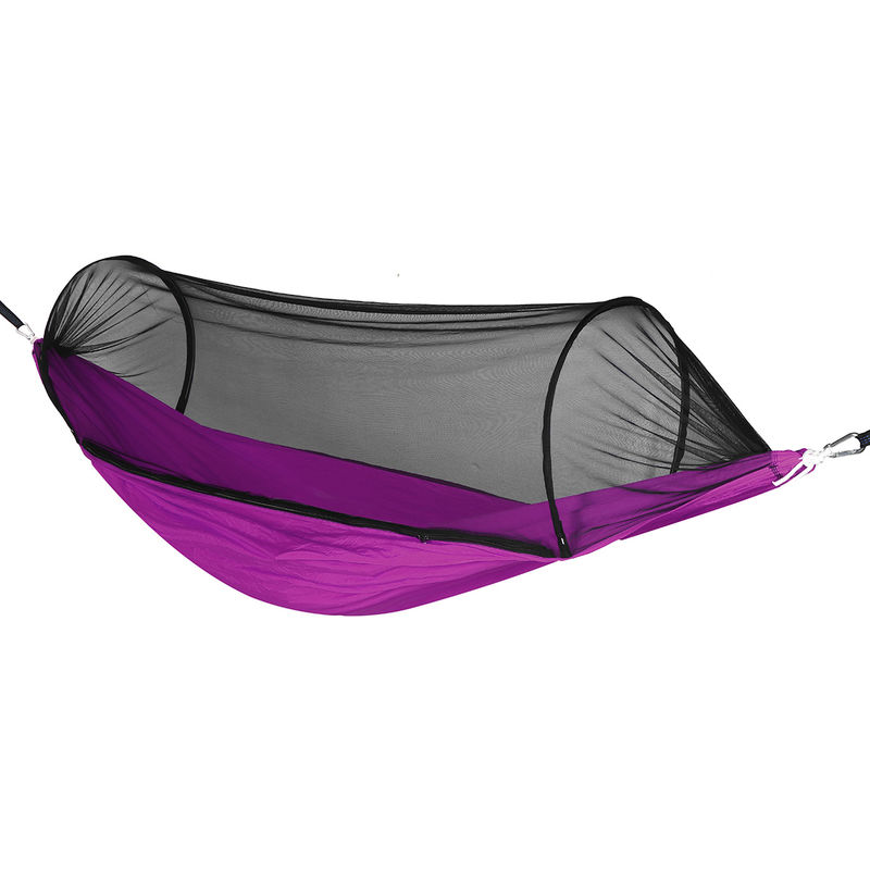 

Hamaca con mosquitera 270x140cm 400KG Viajes Camping Jardín al aire libre Cama colgante Morado