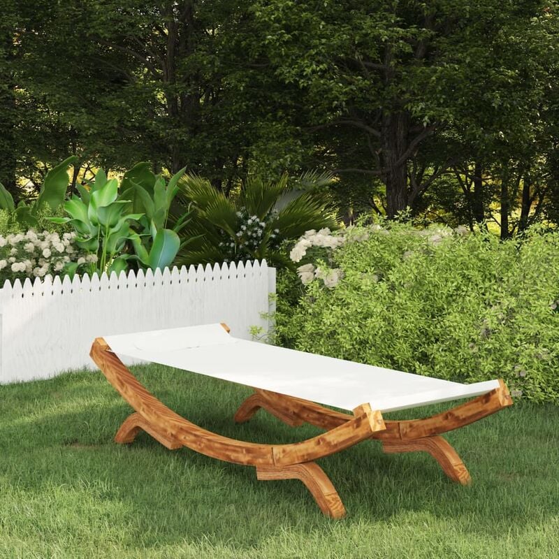

Hamaca de madera maciza curvada crema 100x188,5x44 cm