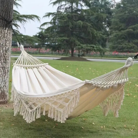 Hamaca Double Bohemio Tassels 2 Personnes Jardin Patio Mariage