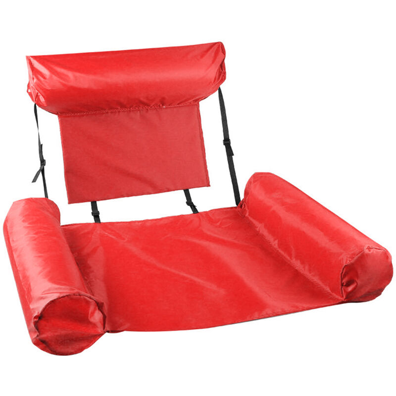 

Asupermall - Hamaca flotante de la piscina, silla reclinable inflable de la cama flotante, rojo