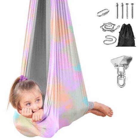 Hamaca giratoria de 360°, hamaca infantil, columpio para interior y exterior, apta para niños, 280 x 150 cm.