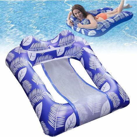 Hamaca inflable para piscina, BR-Vie Hamaca de agua Hamaca inflable para piscina con hamaca flotante de red Colchón inflable de agua para adultos (púrpura)