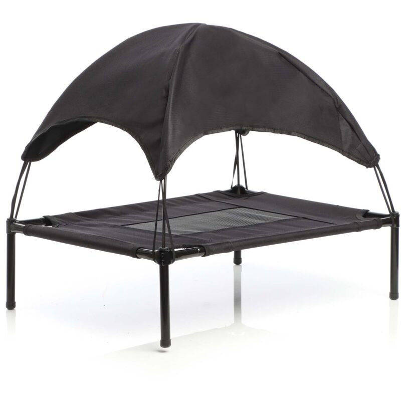 Hamaca mascotas Cama Perros Gatos Relax Jardín Outdoor Protección solar Sombrilla Animales XL Negro