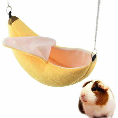 Hamaca para hámster, cama de animales pequeos, hamaca para casa, jaula colgante para pájaro, hurón, rata, ardilla (amarillo)