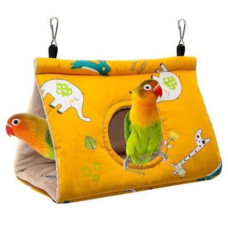 Hamaca para loros, nido de felpa suave y cálida, jaula colgante, tienda de campaña para periquitos, loros amazónicos, canarios, jaula de juguete para loros, talla S