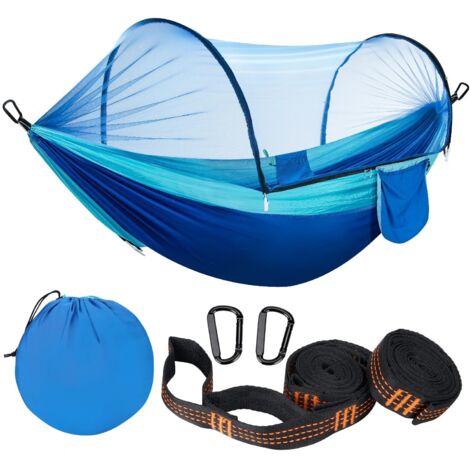 Hamaca ultraligera con mosquitera y capacidad de carga de 300 kg  Hamaca colgante con soporte transpirable  Paracaídas de nailon de secado rápido para exteriores, ideal para camping, senderismo, jardí