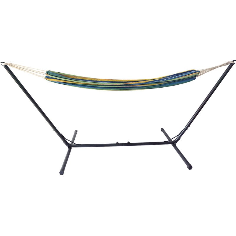 Hamac Hamac de jardin avec support en métal 3.11-3.86L×1.23l×1.05H m