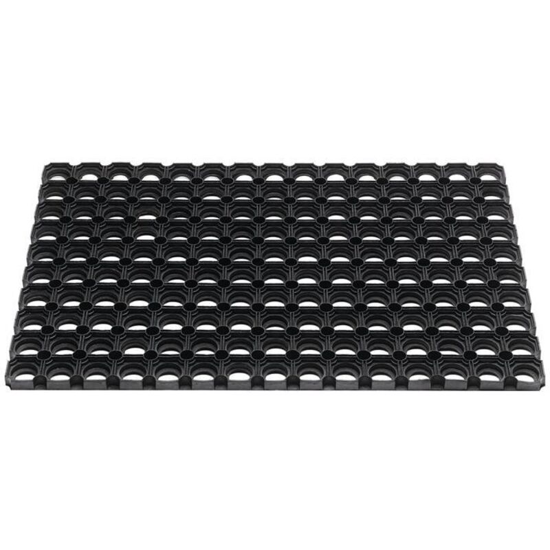 Paillasson bagues ouvertes noir caoutchouc L400xl600xS22 mm