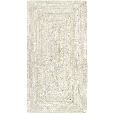 Tappeto JUTA 3652 linee noir / beige un colore - juta, tessitura piatta,  frange - Jute