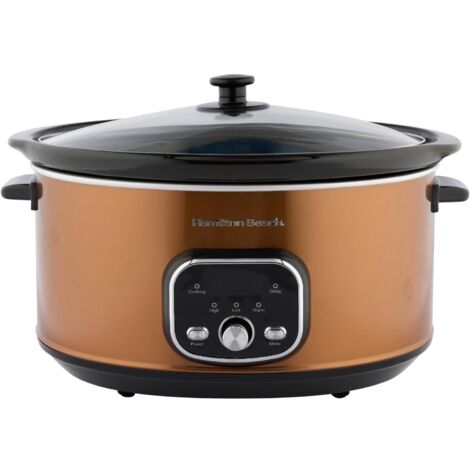 Hamilton Beach Digital Oval Slow Cooker 6.5L Copper