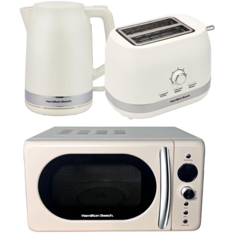 Hamilton Beach Ella Kettle Toaster & Microwave Set Latte