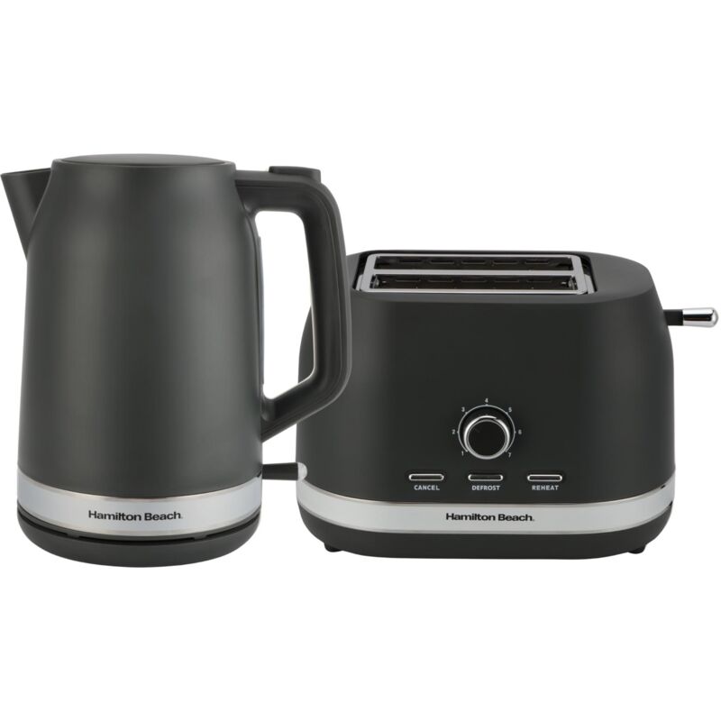Hamilton Beach Kettle and Toaster Set, Ella, 1.7L Kettle, 2 Slice Toaster, Boil Dry Protection, Removable Filter, 7 Browning Levels, Removable Crumb T