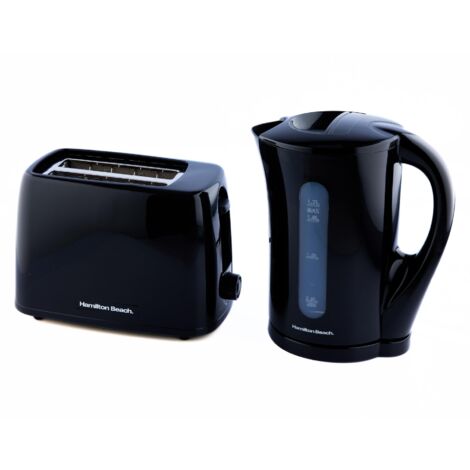 Hamilton Beach Kettle & Toaster Set Essentials Collection Black