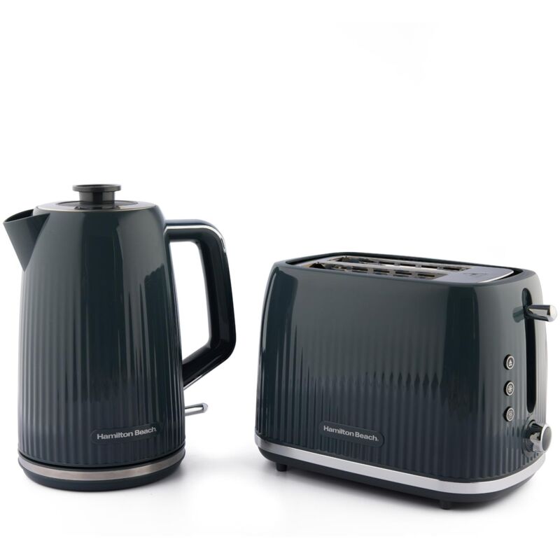 HAMILTON BEACH Miami HBMIACH Jug Kettle & 2-Slice Toaster Bundle - Charcoal Grey