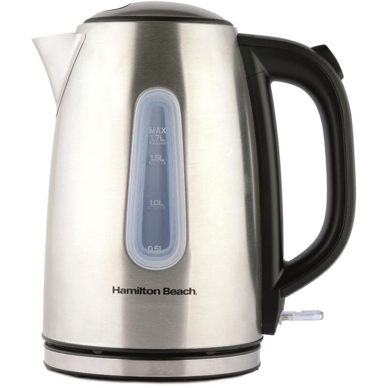 Hamilton Beach Rise 1.7L Brushed Stainless Steel Kettle in Silver