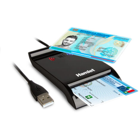 Hamlet HUSCR-NFC lecteur de cartes à puce Intérieure USB USB 2.0 Noir