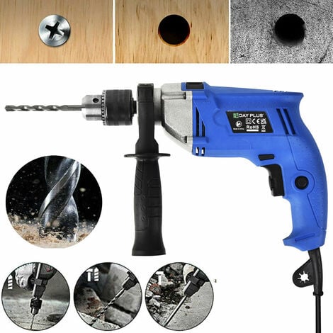 Hammer Drill Electric Corded Impact Drill Rotating Handle Wood Steel Concrete