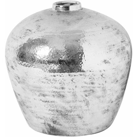 Hammered Astral Vase - Ceramic - L39 x W39 x H38 cm - Silver
