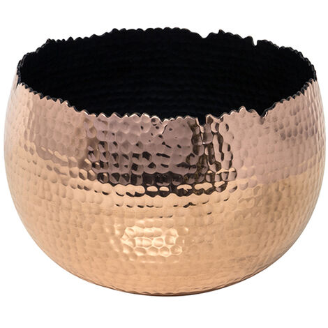 Hammered Bowl - Iron - L30 x W30 x H21 cm - Copper/Black
